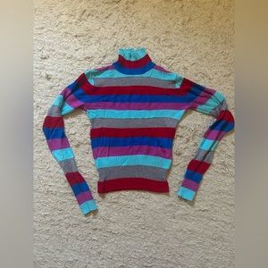 Urban Outfitters Metallic Colorful Striped Turtleneck Size M